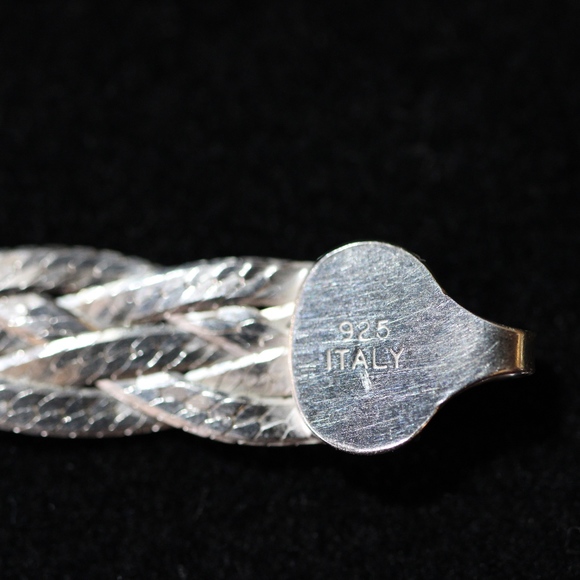 Sterling Silver 925, Franco Link Weave Bracelet - Picture 4 of 8